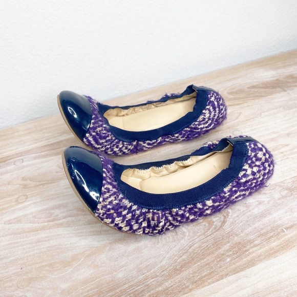J. Crew Purple Tweed Ballet Flats size 10 - Picture 1 of 7